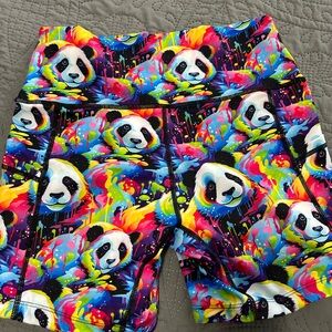 Constantly Varied Gear Colorful Panda Active Shorts.  4” inseam.